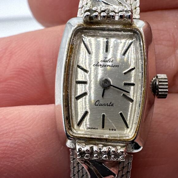 Jules Jurgensen Diamond Accent Quartz Vintage Ladies watch WORKING/NEW BATTERY - Picture 5 of 12
